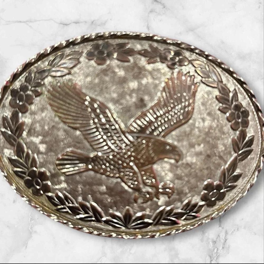 Brushy Creek USA Tooled Leather Belt w/ Eagle Buckle‎ 46